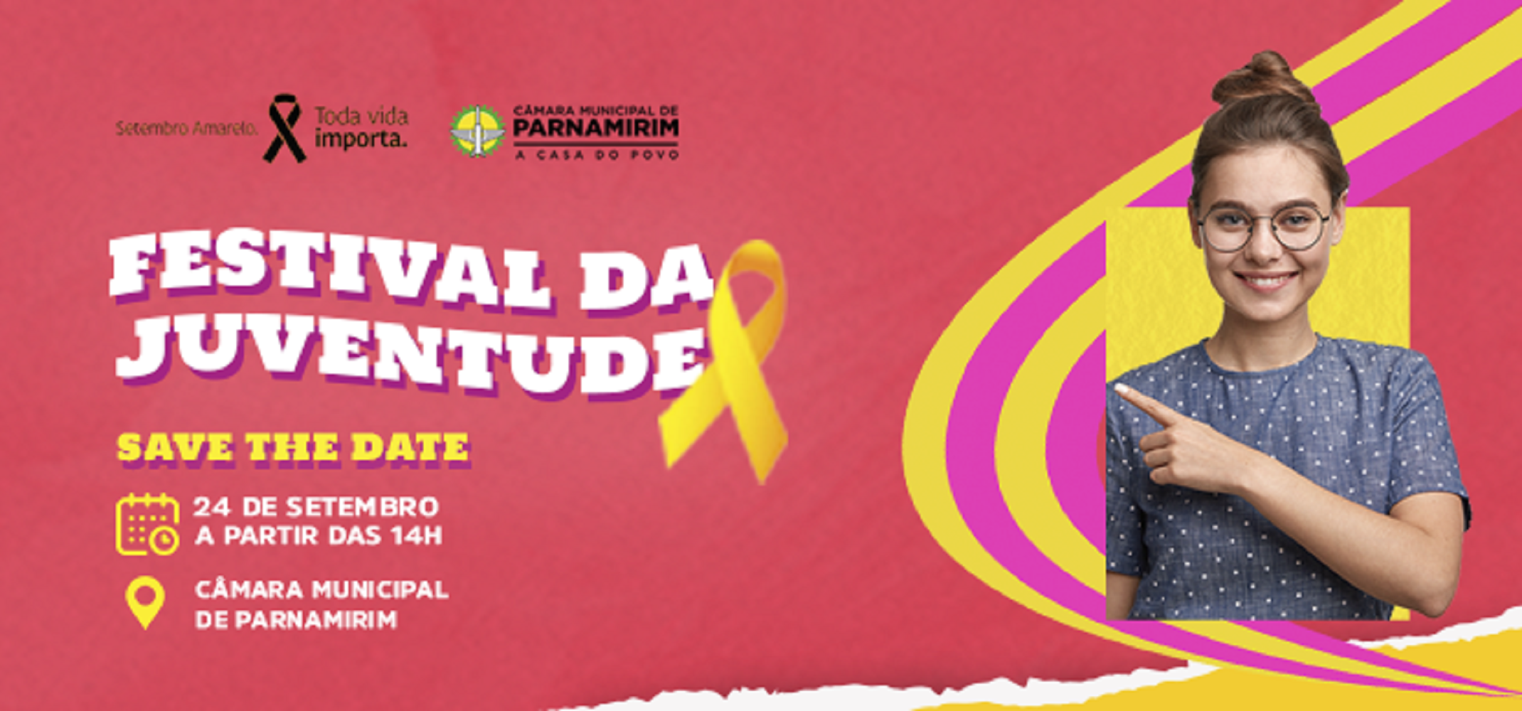 Câmara de Parnamirim promove, dia 24, Festival da Juventude alusivo ao Setembro Amarelo